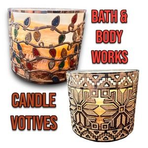 Bath & Body Works Glitter Nordic Snowflakes Silver Christmas Candle Holder .